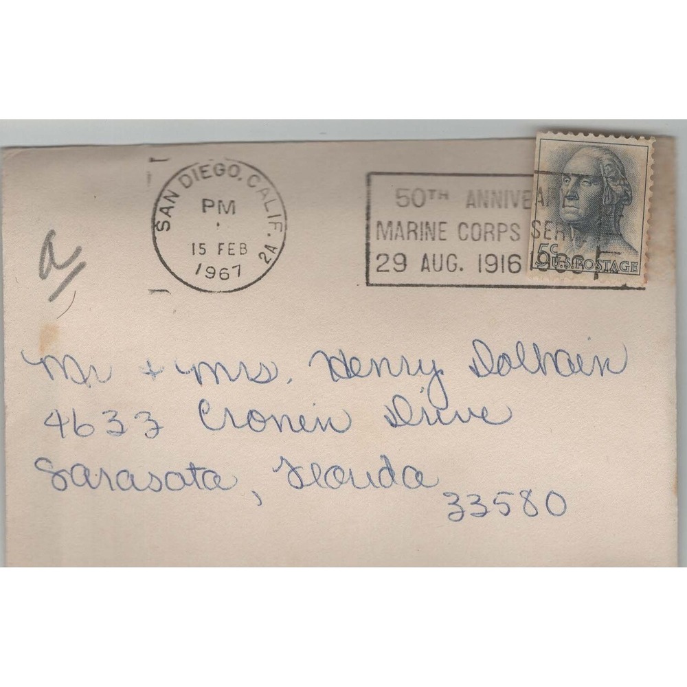 Lot of 13 Vintage Mailed Envelopes Covers 1950s-1980s Sarasota Florida Postmarks - Picture 14 of 14